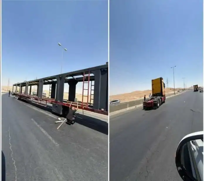 Jordan Truck rolls over on Highway 100