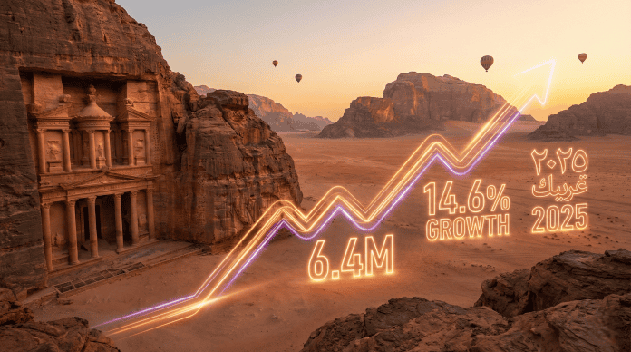 انتعاش السياحة الأردنية: 6.4 مليون زائر ونمو بنسبة 14.6% في 2025
