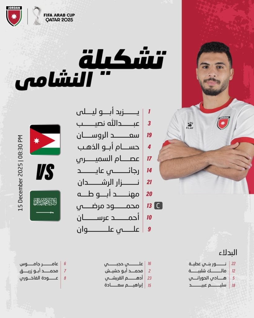 سلامي يكشف أوراق "النشامى" لموقعة الحسم أمام السعودية