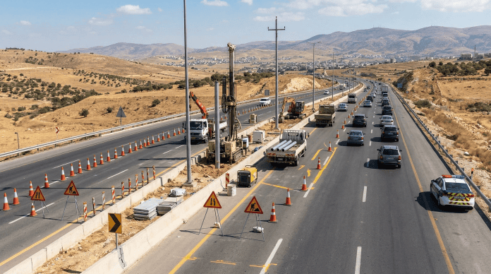 بدء تحويلات مرورية على طريق العدسية - ناعور تستمر لشهر كامل