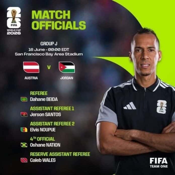 طاقم تحكيم موريتاني لإدارة مباراة الأردن والنمسا في مونديال 2026