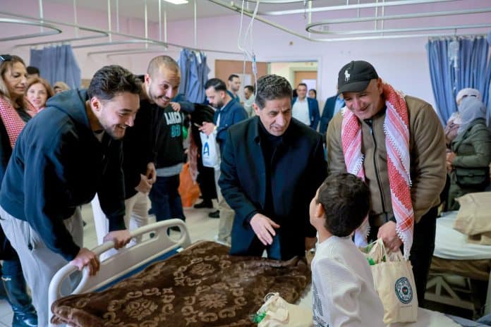 زيارة إنسانية لنجوم الرياضة الأردنية إلى مستشفيات البشير