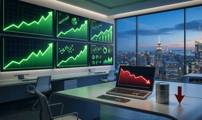 انتعاش قوي لمؤشرات الأسهم الأميركية وتراجع طفيف في أسعار النفط